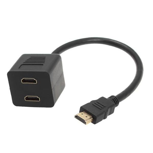 30cm HDMI Splitter Adapter Y Verteiler Stecker mit 2 Kupplung Gel (Gold Plated)