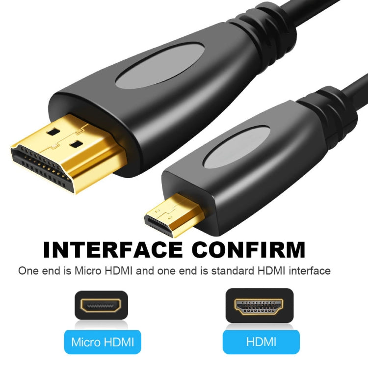 1.8m Gold Plated 3D 1080P Micro HDMI Male to HDMI Male cable for Mobile Phone, Cameras, GoPro