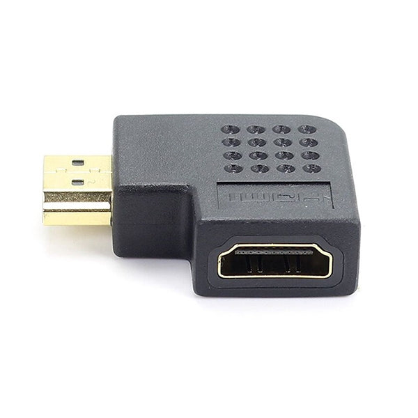 Gold Plated HDMI 19 Pin Male to HDMI 19 Pin Female Adaptor with 90 Degree Angle