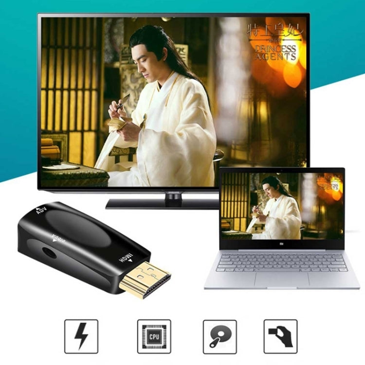 Full HD 1080P HDMI to VGA and Audio Adapter for HDTV / Monitor / Projector