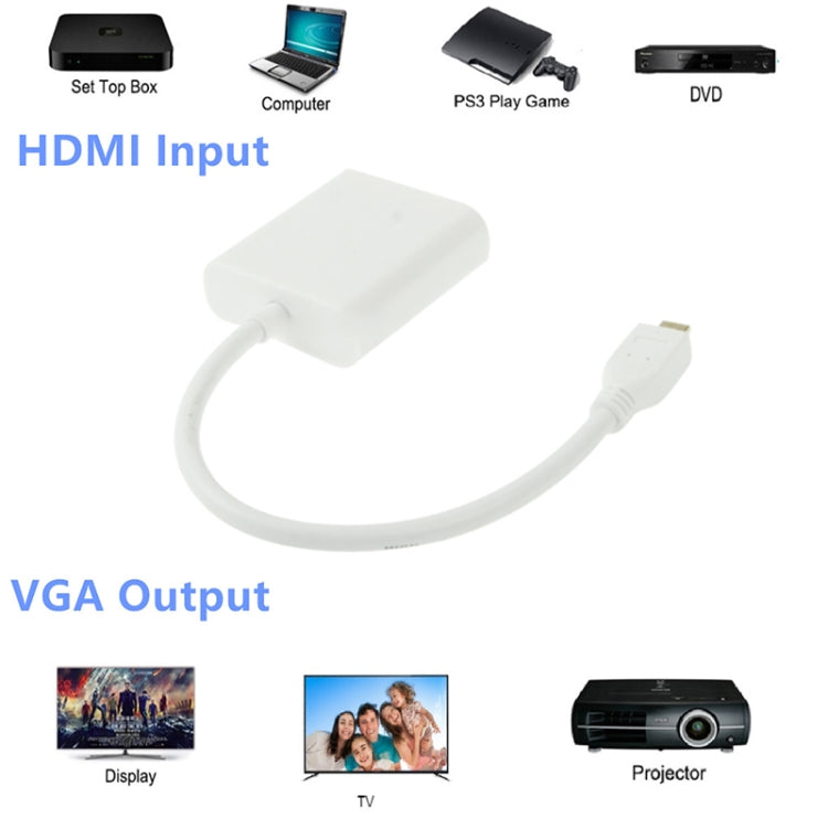 22cm Micro HDMI Male to VGA Female Video Adapter Cable, Support Full HD 1080P