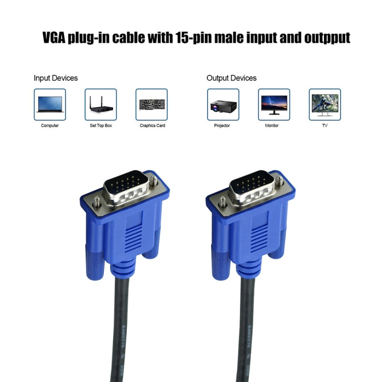 3m High Quality VGA 15Pin Male to VGA 15Pin Male Cable for LCD Monitor / Projector