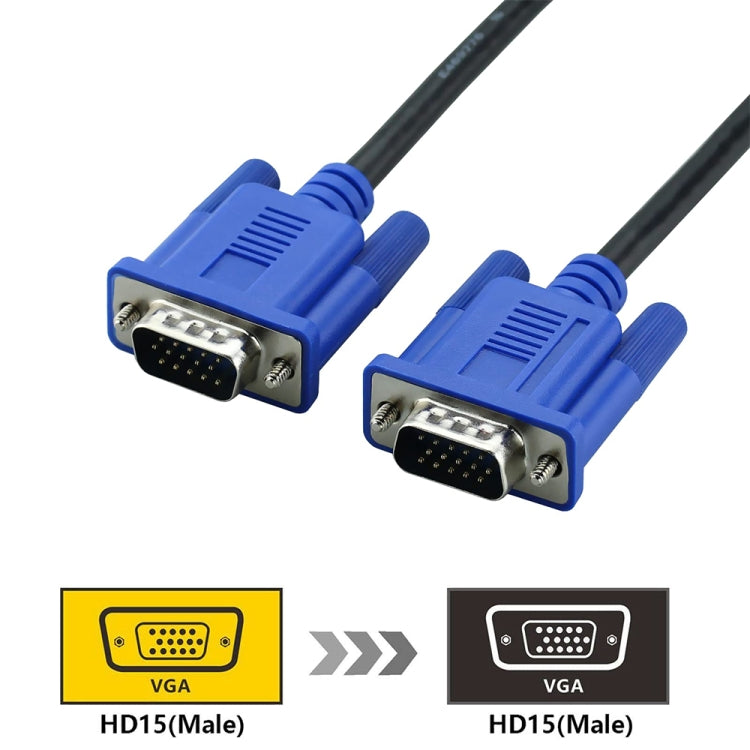 5m High Quality VGA 15Pin Male to VGA 15Pin Male Cable for LCD Monitor / Projector