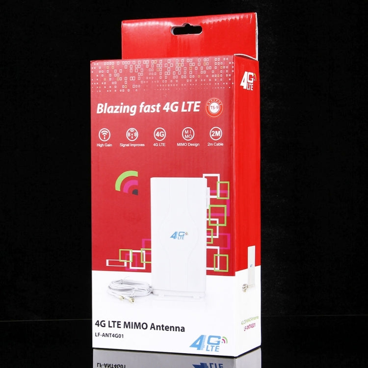 LF-ANT4G01 Indoor 88dBi 4G LTE MIMO Antenna with 2 PCS 2m Connector Wire, TS-9 Port