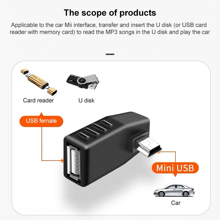 Mini USB Male to USB 2.0 AF Adapter, Support OTG Function