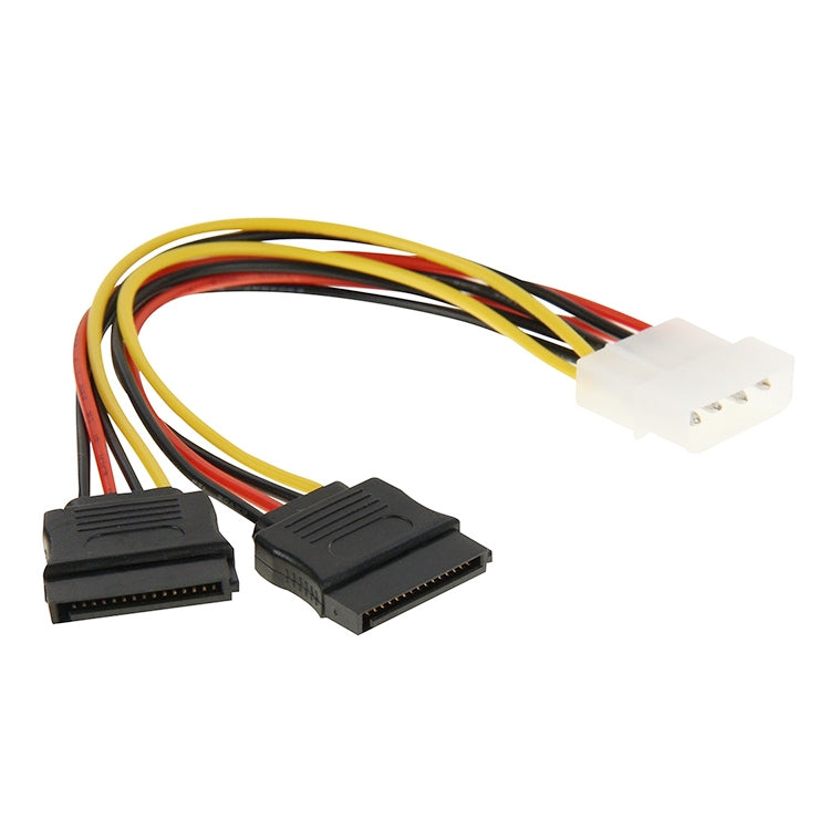 2 x 15 Pin to 4 Pin Serial SATA Power Adapter Cable, Length: 18cm