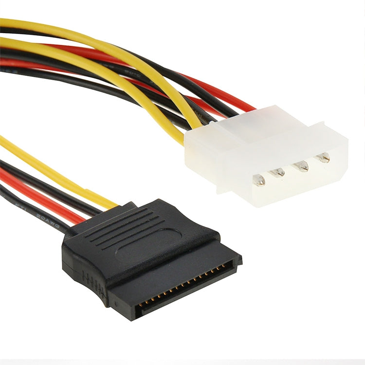 2 x 15 Pin to 4 Pin Serial SATA Power Adapter Cable, Length: 18cm