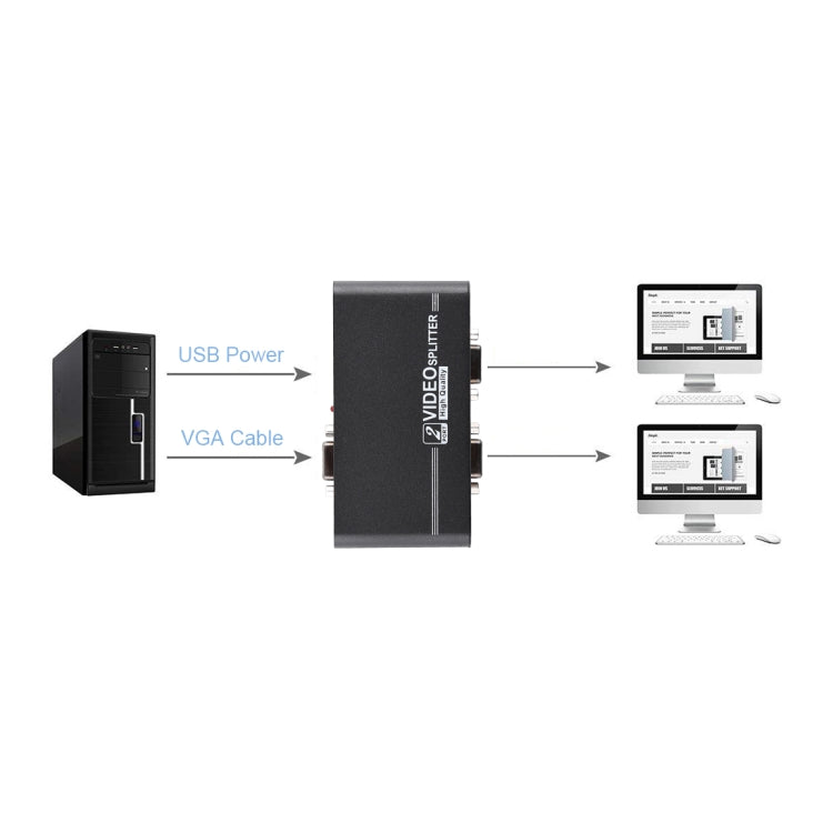 VGA-102A 1 to 2 Ports 1920 x 1440 VGA Splitter