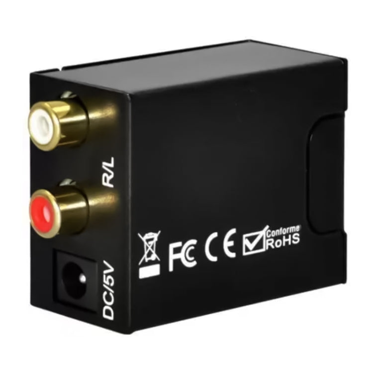 Digital Optical Coaxial Toslink to Analog RCA Audio Converter(Black)