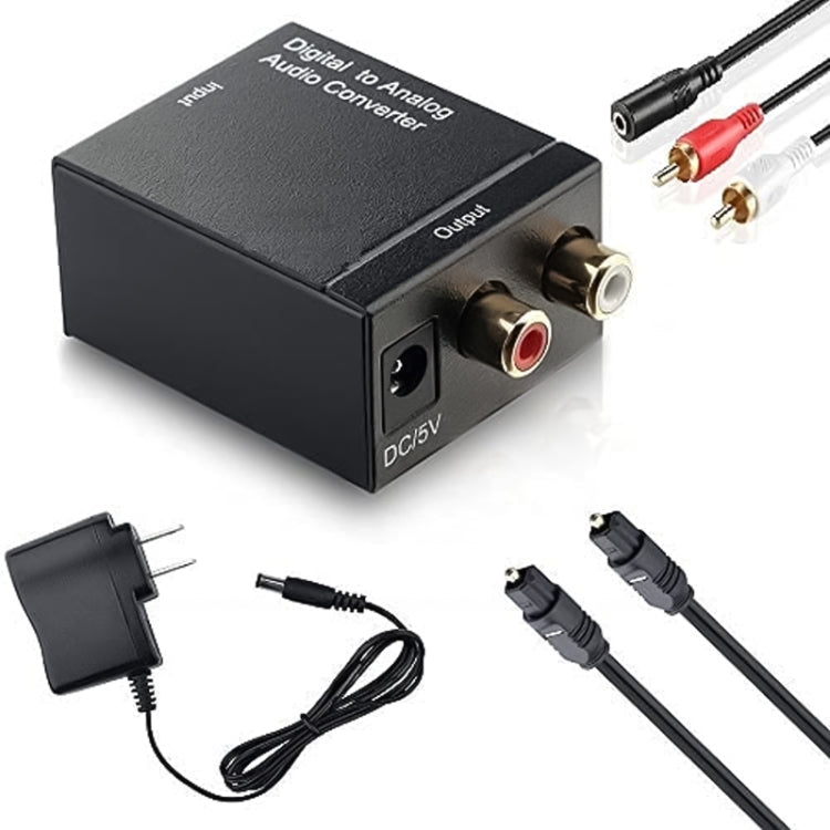 Digital Optical Coaxial Toslink to Analog RCA Audio Converter(Black)