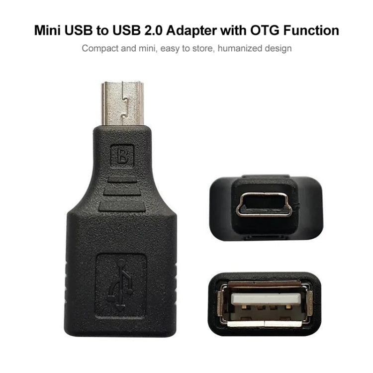 Mini USB Male to USB 2.0 Female Adapter with OTG Function