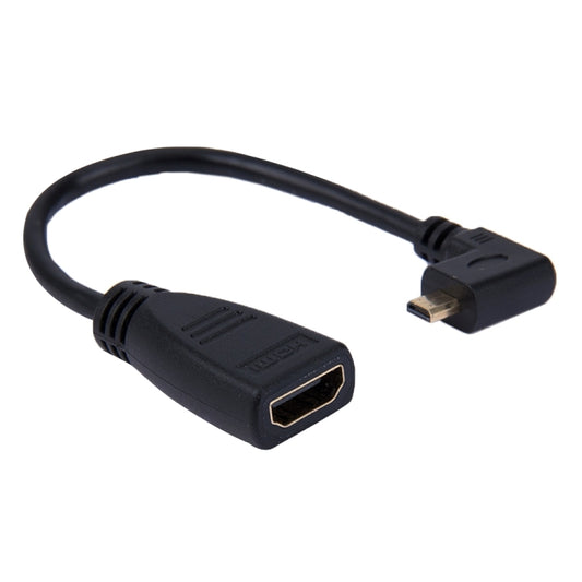 19cm 90 Degree Micro HDMI Left-toward Male to HDMI Female Cable Adapter