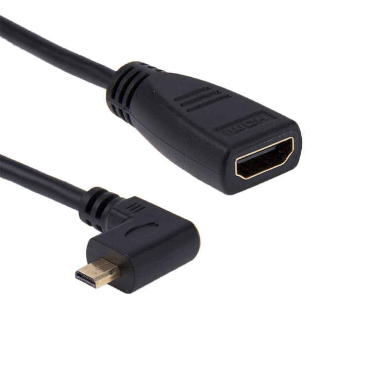 19cm 90 Degree Micro HDMI Left-toward Male to HDMI Female Cable Adapter