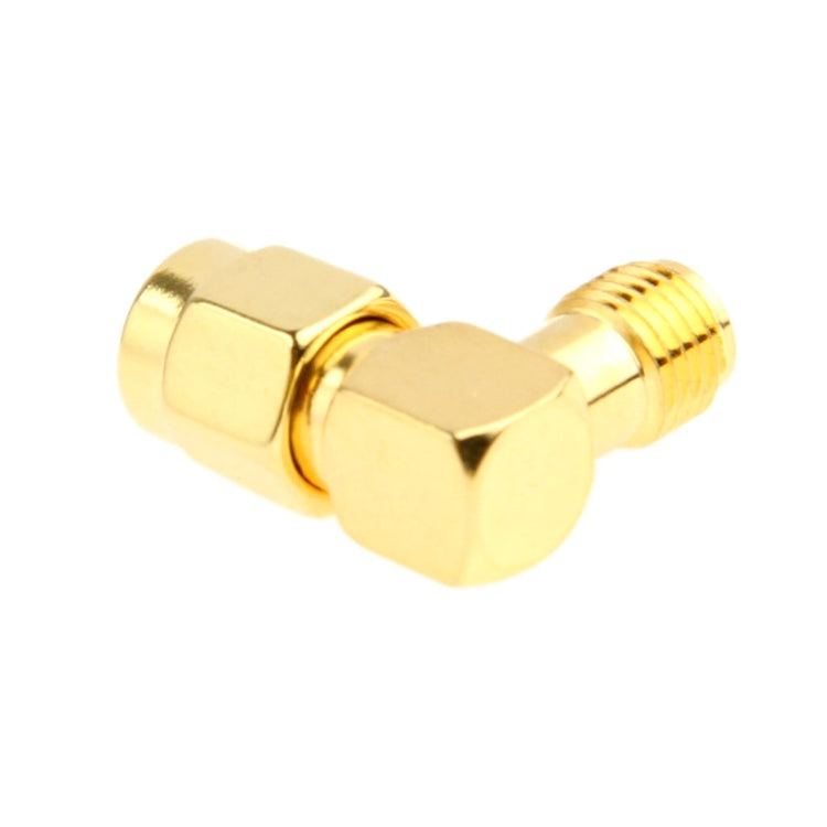 Gold Plated SMA Female to SMA Male Adapter with 90 Degree Angle