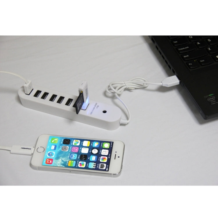 8 Ports USB 2.0 Portable Oval Hub, Length: 50cm