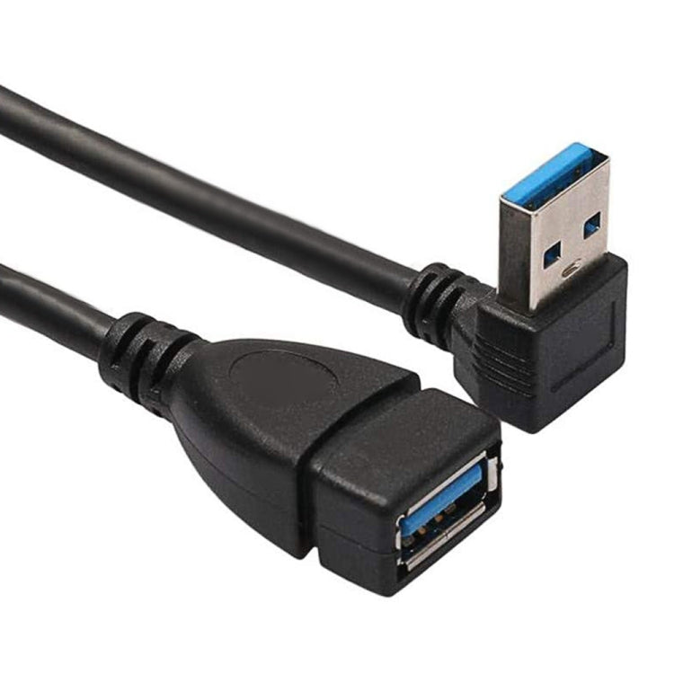 USB 3.0 Down Angle 90 degree  Extension Cable Male to Female Adapter Cord, Length: 15cm