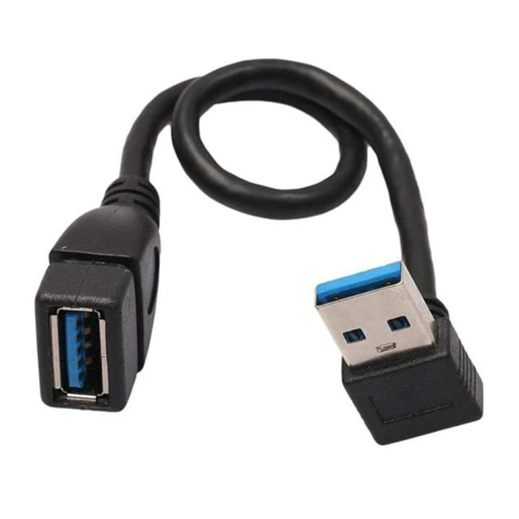 USB 3.0 Down Angle 90 degree  Extension Cable Male to Female Adapter Cord, Length: 15cm