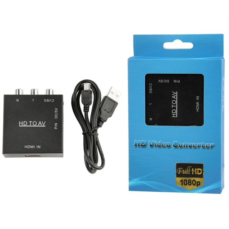 HDV-M610 Mini Size Full HD 1080P HDMI to AV/CVBS Video Converter Adapter