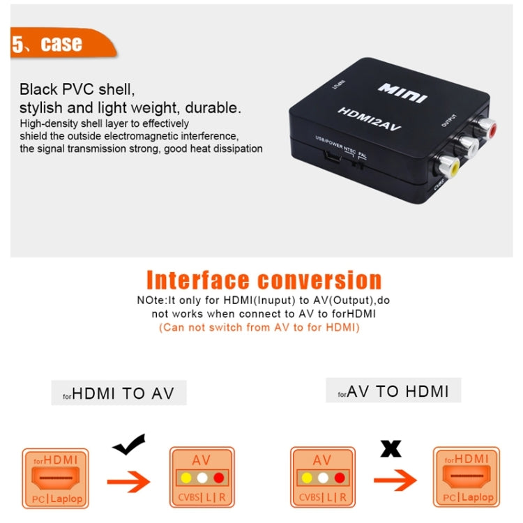 VK-126 Mini HD HDMI to AV/CVBS Video Converter Adapter