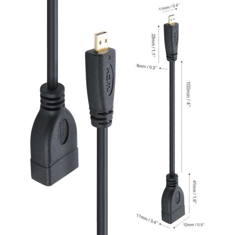 17cm Micro HDMI Male to HDMI Female Adapter Cable