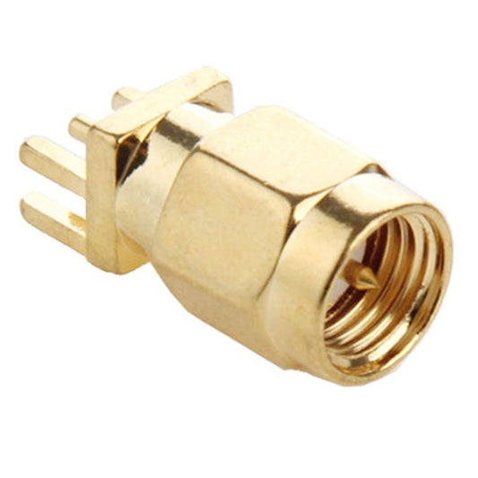 10 PCS Gold Plated SMA Male Jack Socket PCB Edge Mount Solder 0.62 inch RF Connector Adapter