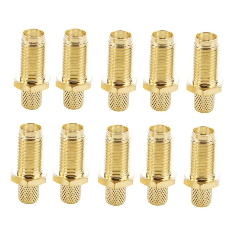 10 PCS Gold Plated SMA Female Crimp RF Connector Adapter for RG58 / RG400 / RG142 / LMR195 Cable