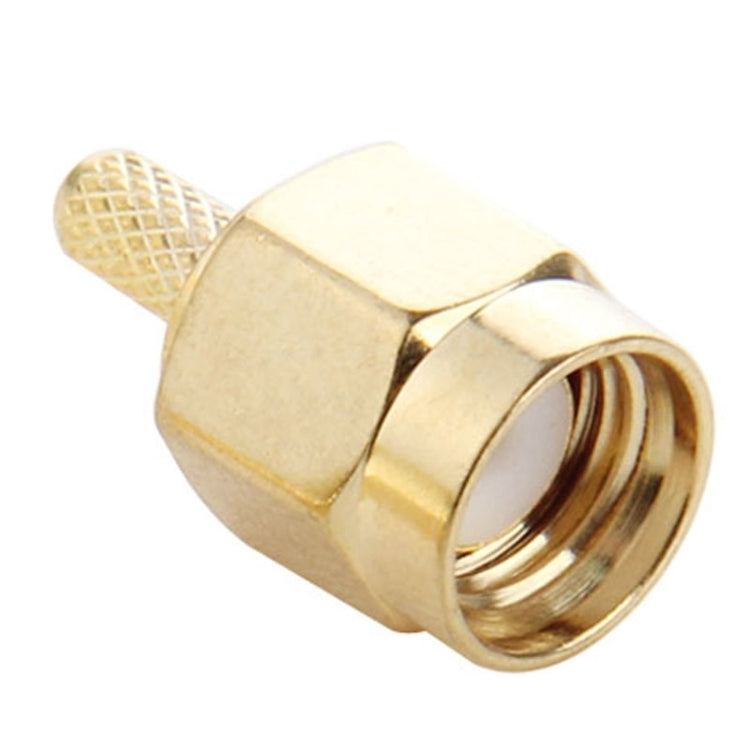 10 PCS Gold Plated Crimp RP-SMA Male Plug Pin RF Connector Adapter