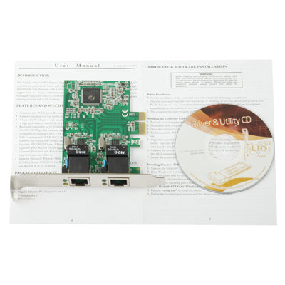 PCI-Express Dual Gigabit Ethernet Controller Card Adapter 2 Port RJ45 10/100/1000 BASE-T (IO-PCE8111-2GLAN)