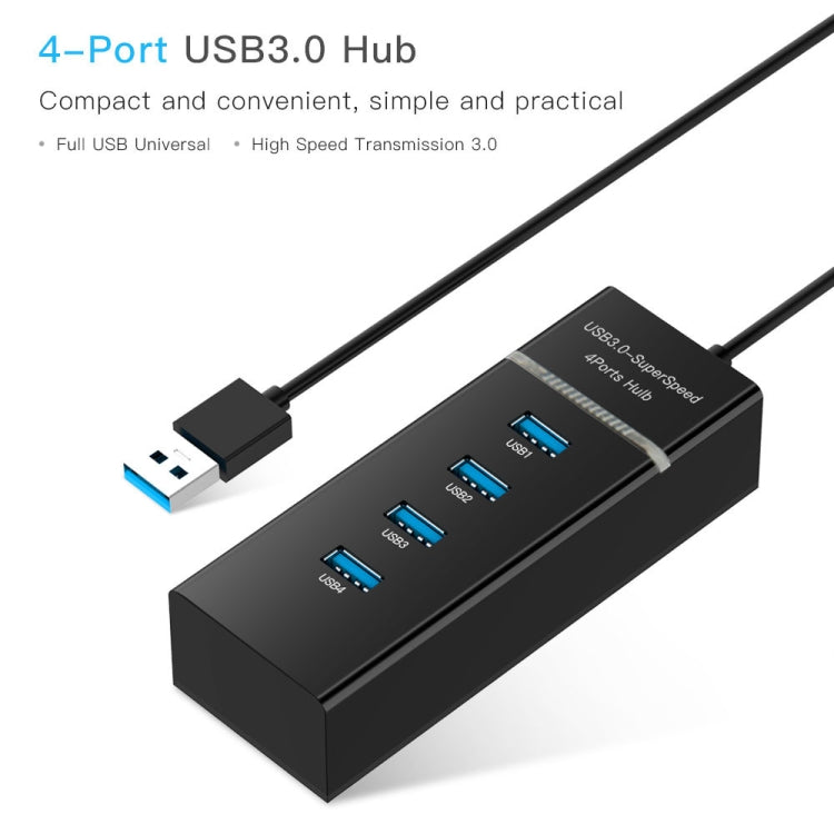 4 Ports USB 3.0 Hub Splitter with LED, Super Speed 5Gbps, BYL-P104