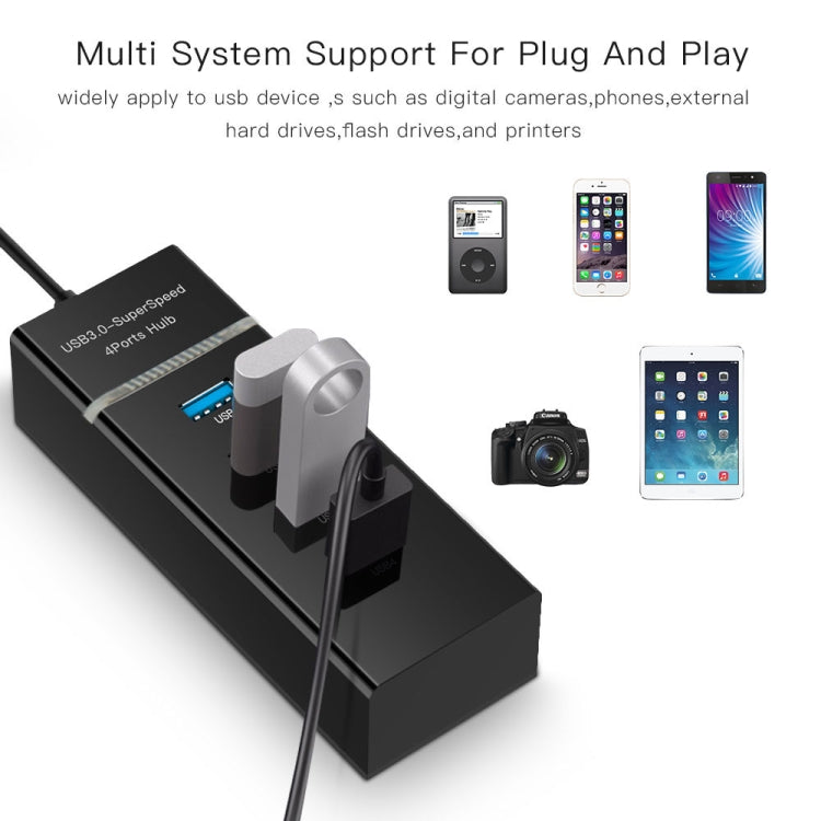 4 Ports USB 3.0 Hub Splitter with LED, Super Speed 5Gbps, BYL-P104