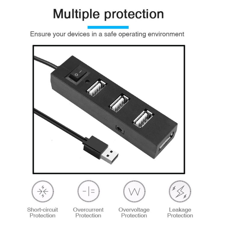 4 Ports USB HUB 2.0 USB Splitter Adapter with Switch