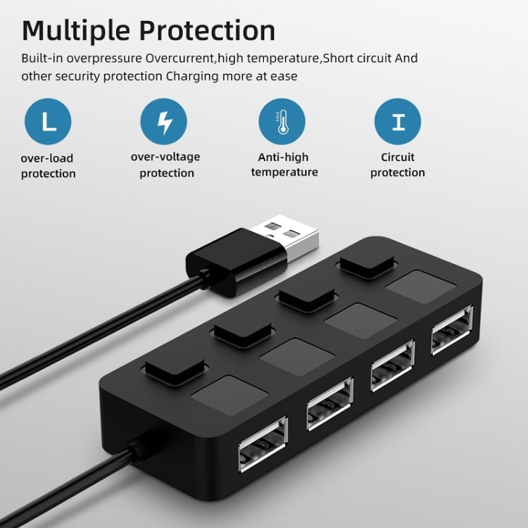 4 Ports USB 2.0 HUB with 4 Switch