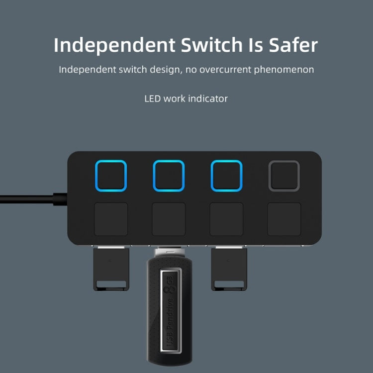 4 Ports USB 2.0 HUB with 4 Switch