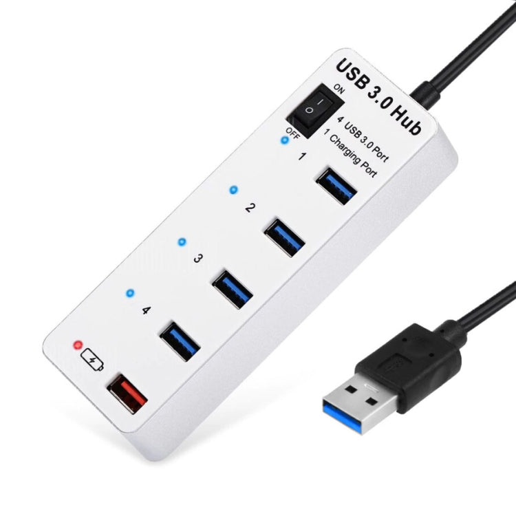 4 Ports USB 3.0 + 1 Port Fast Charging Hub with ON/OFF Switch (BYL-3011)