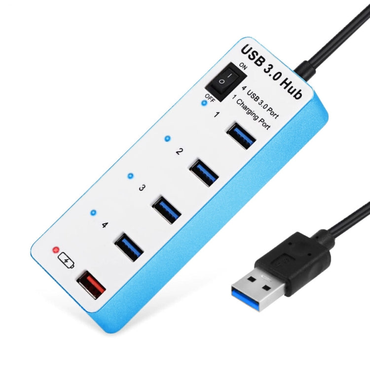 4 Ports USB 3.0 + 1 Port Fast Charging Hub with ON/OFF Switch (BYL-3011)