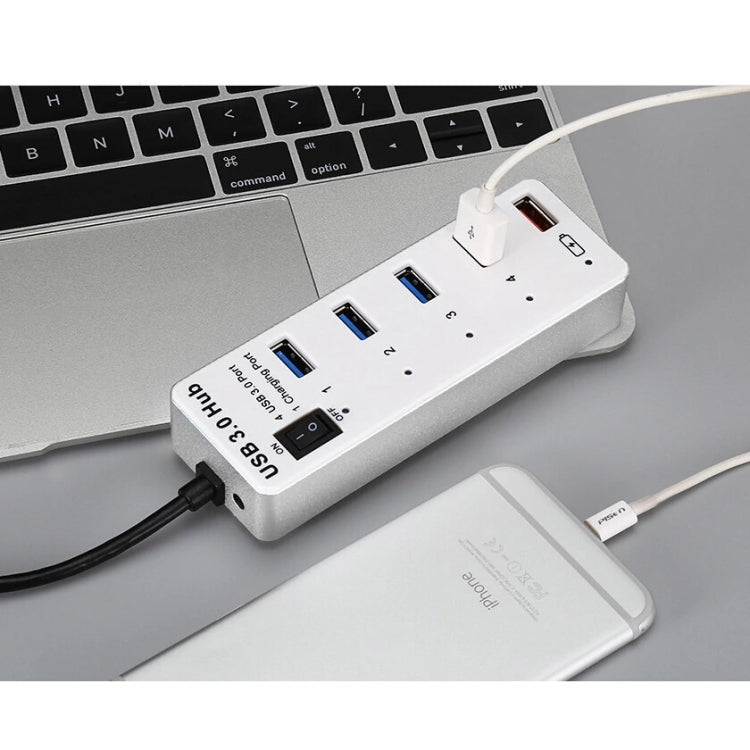 4 Ports USB 3.0 + 1 Port Fast Charging Hub with ON/OFF Switch (BYL-3011)