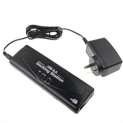 Hi-speed USB 2.0 Docking Station with 8 Ports (2xUSB 2.0 + PS2 Mouse + PS2 Keyboard + RS232 + DB25 + LAN + Upstream),Black