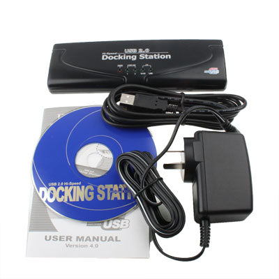 Hi-speed USB 2.0 Docking Station with 8 Ports (2xUSB 2.0 + PS2 Mouse + PS2 Keyboard + RS232 + DB25 + LAN + Upstream),Black