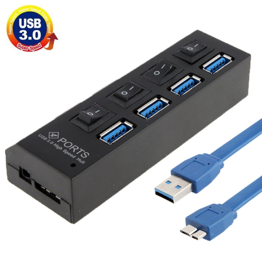 4 Ports USB 3.0 HUB, Super Speed 5Gbps, Plug and Play, Support 1TB