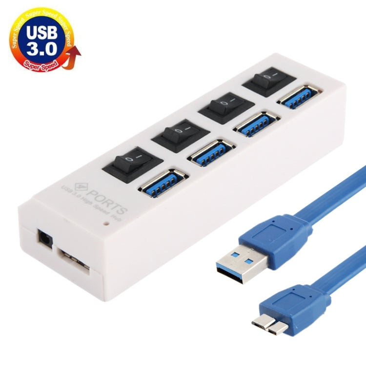 4 Ports USB 3.0 HUB, Super Speed 5Gbps, Plug and Play, Support 1TB