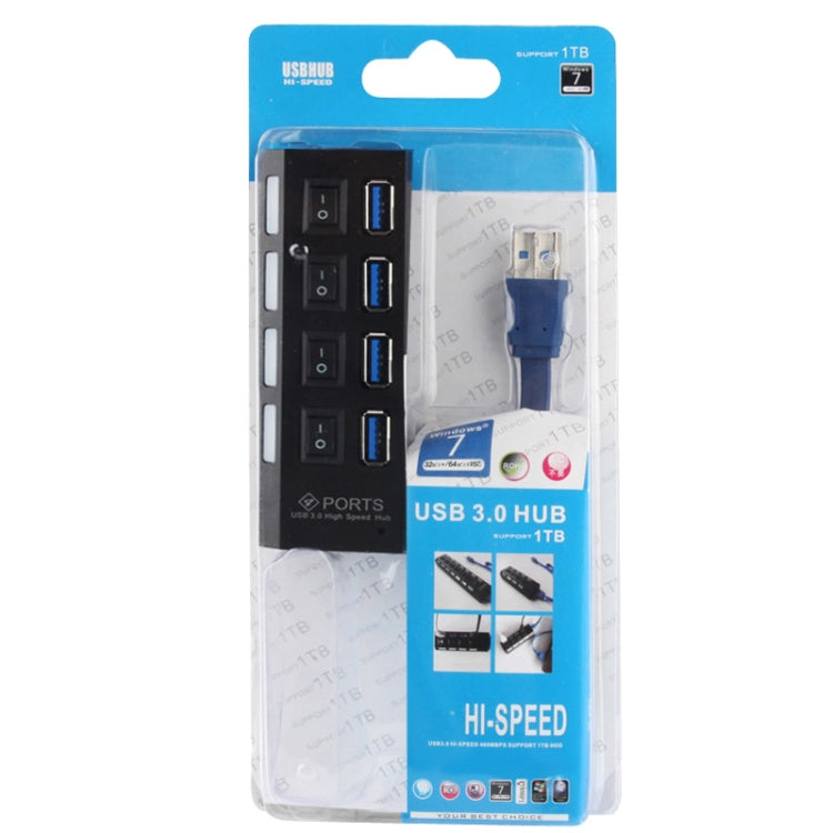 4 Ports USB 3.0 HUB, Super Speed 5Gbps, Plug and Play, Support 1TB