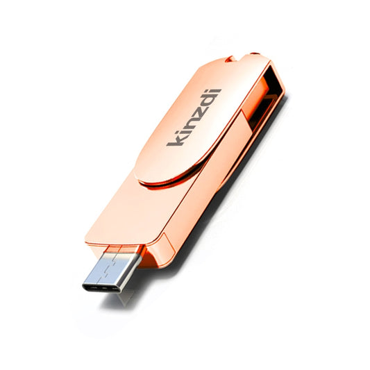 Kinzdi 128GB USB 3.0 + Type-C 3.0 Interface Metal Twister Flash Disk V11