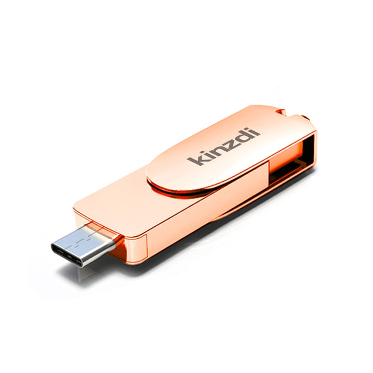 Kinzdi 128GB USB 3.0 + Type-C 3.0 Interface Metal Twister Flash Disk V11