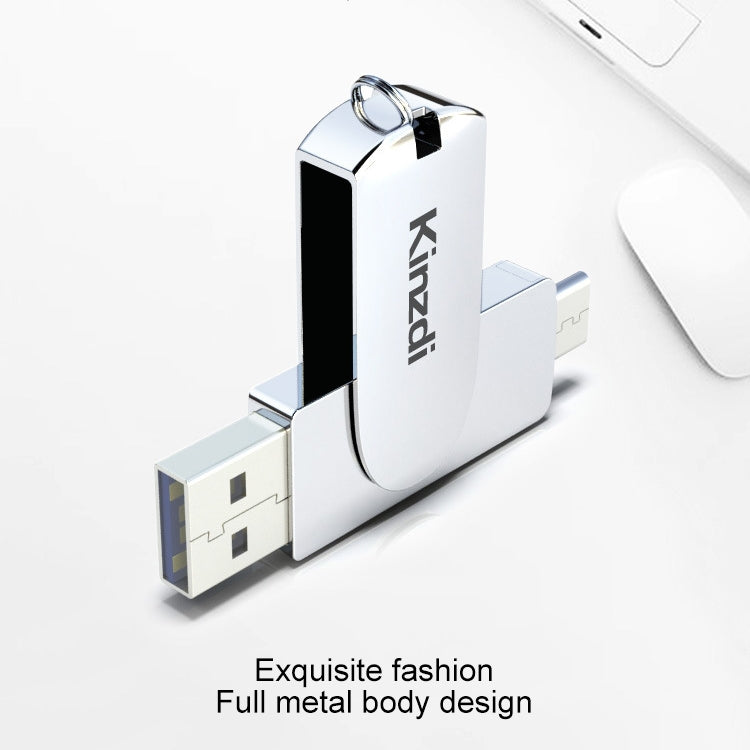 Kinzdi 128GB USB 3.0 + Type-C 3.0 Interface Metal Twister Flash Disk V11