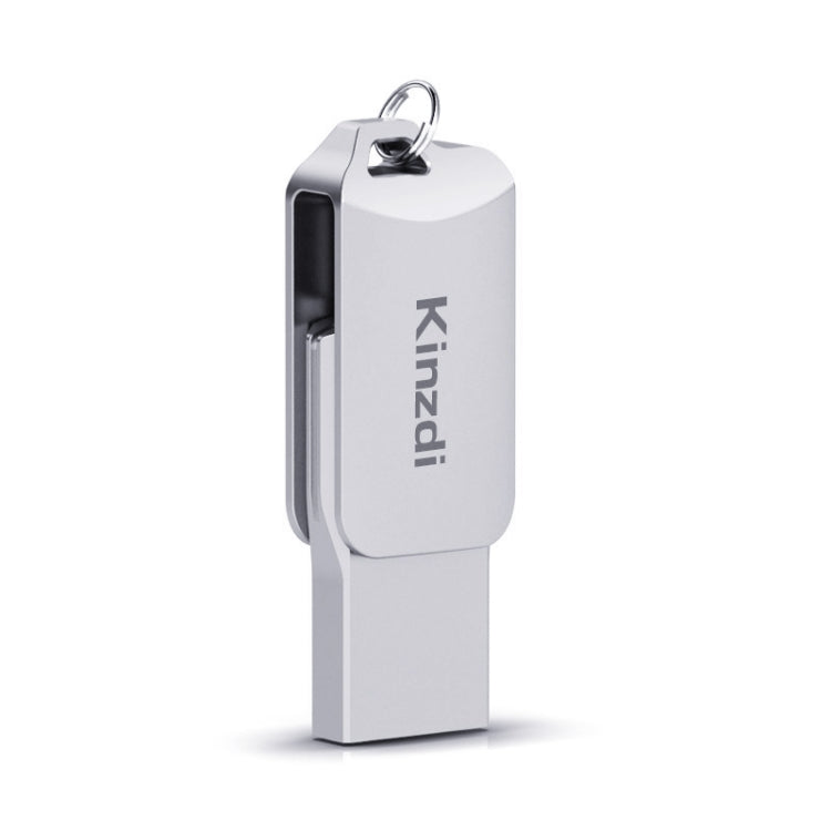 Kinzdi 32GB USB 2.0 Android Phone & Computer Dual-use Rotary Metal U Disk V8