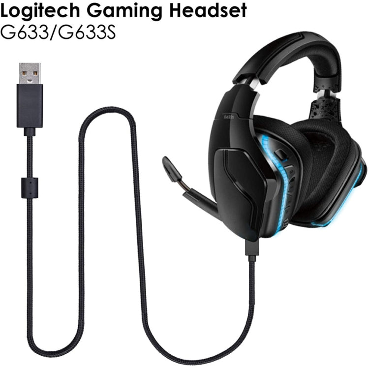 ZS0155 For Logitech G633 / G633s USB Headset Audio Cable Support Call / Headset Lighting, Cable Length: 2m