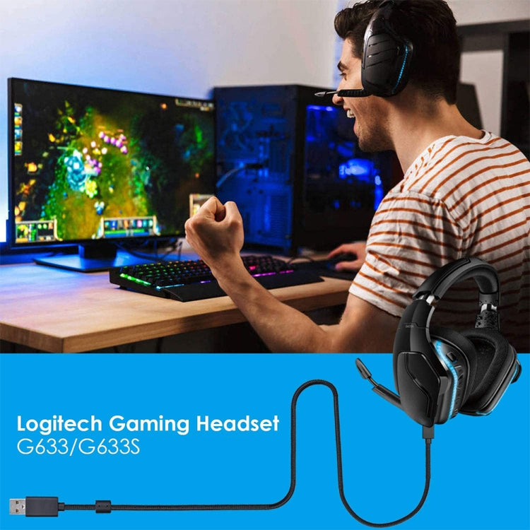 ZS0155 For Logitech G633 / G633s USB Headset Audio Cable Support Call / Headset Lighting, Cable Length: 2m