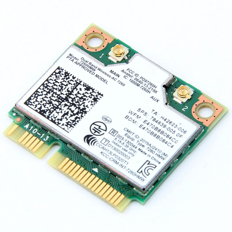 Dual Band Wireless Wifi Card for Intel 7260HMW Mini PCI-E 2.4G / 5Ghz WLAN Bluetooth 4.0 Wifi Card 802.11 ac / a / b / g / n