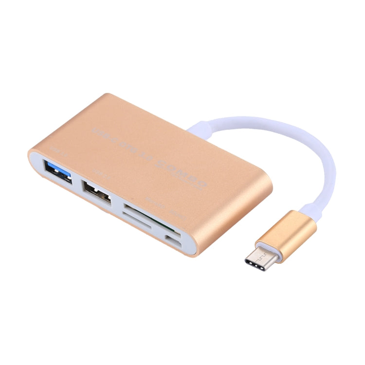 5 in 1 Micro SD + SD + USB 3.0 + USB 2.0 + Micro USB Port to USB-C / Type-C OTG COMBO Adapter Card Reader for Tablet, Smartphone, PC