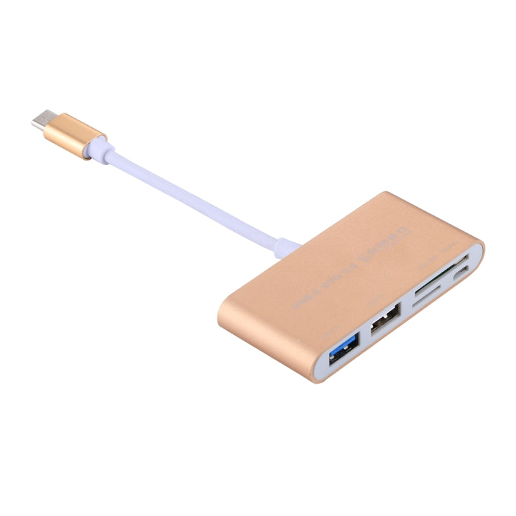 5 in 1 Micro SD + SD + USB 3.0 + USB 2.0 + Micro USB Port to USB-C / Type-C OTG COMBO Adapter Card Reader for Tablet, Smartphone, PC